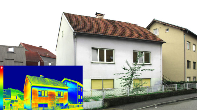 Thermobild eines Hauses
